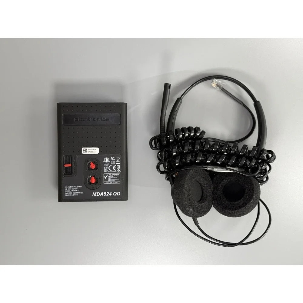 Poly MDA524 QD MDA500 QD Headset Switch Audio Processor & Headphones Combo
